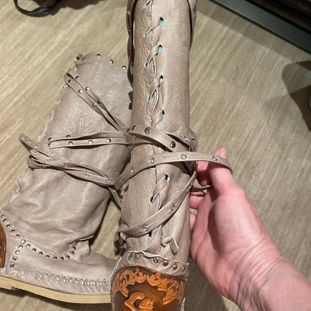 LEATHER  Slouch women’s boots - Picture 9 of 10